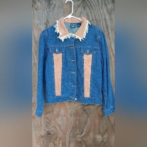 Classic Blue and Tan Jean Jacket